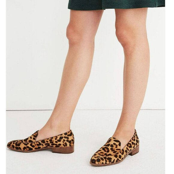 Madewell The Frances Loafer in Leopard Calf Hair Truffle Multi Color Size 7 - Picture 1 of 15